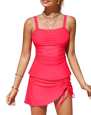 #ad DUWMCON Tankini Swimsuits for Women Tummy Control with Skirt Two Piece Bathin... $47.99