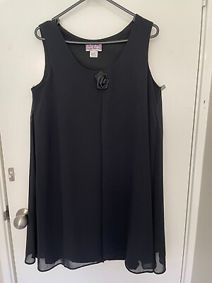 #ad PURPLE PATCH BLACK COCKTAIL DRESS SIZE 12. SHEER OVERLAY. AU $15.00
