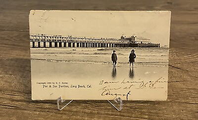 VTG Pier amp; Sun Pavilion Long Beach California Postcard Beach Graphic $8.99