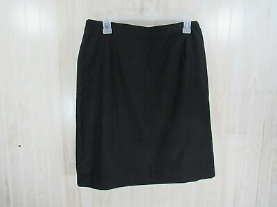 #ad Laura Skirt Size 14 Black Straight Back Zipper and Slit Lined Career $11.99