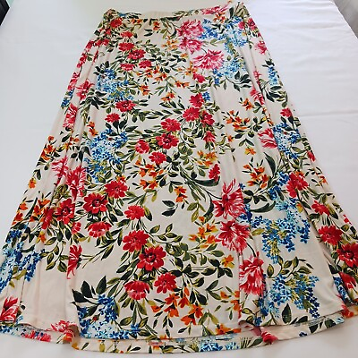 #ad #ad EST. 1946 Multicolor Women#x27;s Flower Long Skirt Size 18 20W Measured Waist 34 $15.19