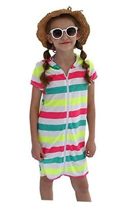 #ad Kids Hooded Beach Cover up Bathing Suits 12 14 Jm26 stripe $32.19