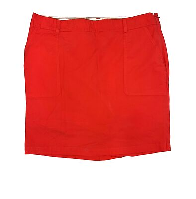 #ad Dockers Women#x27;s Skort Size 12 Coral Red w Pockets Shorts side zip Cotton Spandex $15.00