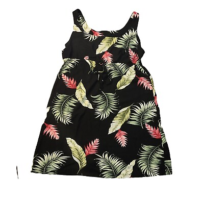 #ad Shannon Marie Tank Sundress Womens XL BlACK Beach Hawaiian Dress 100% RAYON $15.00