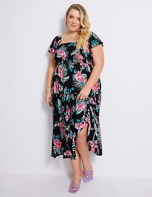 #ad Plus Size Womens Midi Dress Blue Summer Floral A Line Dresses AUTOGRAPH $99.99