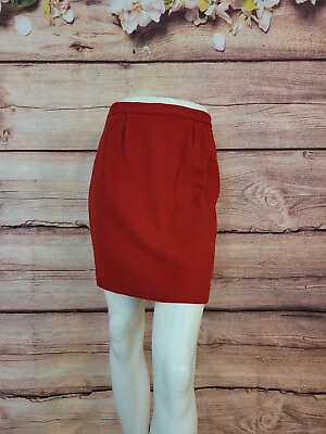 Womens Red Mini Skirt Pencil Size 6P Thick Lined career work office classic $11.85