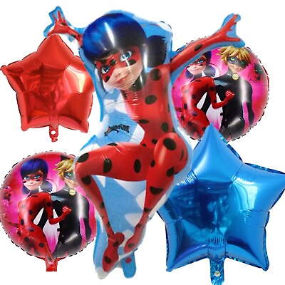 Lady Bug Miraculous foil mylar balloon Party birthday 5pcs PACK $10.44