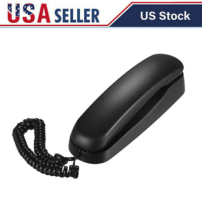 Black Corded Telephone Landline Phone for Home Office Desk Wall Mountable D3W1 $12.39