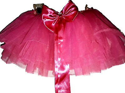 #ad Girls 5 6 Small Pink Ballet Dance Tutu Skirts Elastic Waist 4 Layers Mesh Tulle $11.00