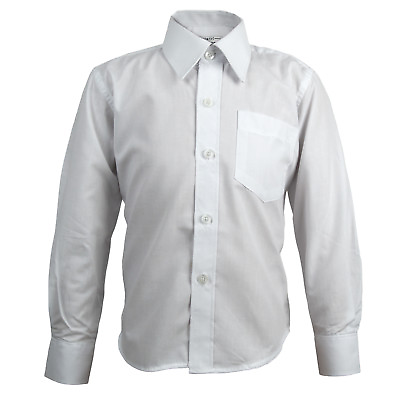 Boys Girls White Dress Shirt XCS 04W Long Sleeve Galaxy School Uniform Size 4 20 $10.99