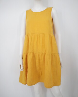 #ad NWT Universal Thread Amber Yellow A Line Sun Dress Sleeveless Women’s Sz Small $19.99
