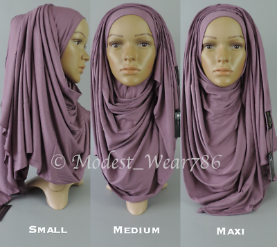 Premium Cotton Jersey Size Small Medium Maxi Hijab Scarf Muslim Headwear $12.99