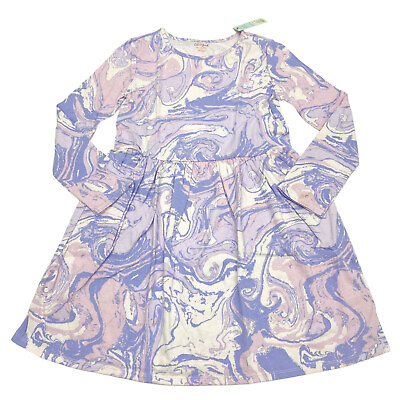 #ad Cat amp; Jack Girls Size XL 14 16 Plus Long Sleeve Dress Pockets Marble Purple NWD $2.99