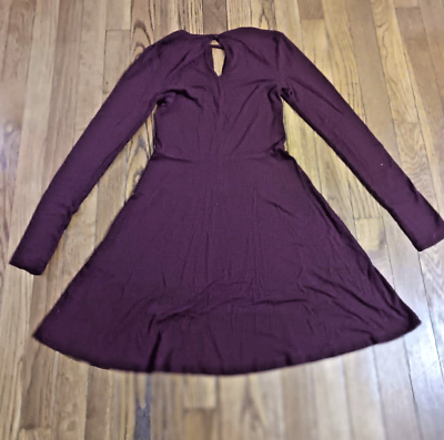 #ad Forever 21 Burgundy Color Dress Size Small Long Sleeve $14.99