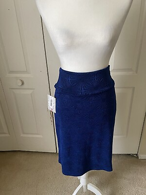 #ad LulaRoe Cassie Pencil Skirt Size Small Royal Blue Starburst Pattern $5.99