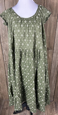 #ad Dip Women’s Green Floral Dress Size 3X NWT $14.99