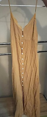 #ad Cupshe Swimsuit Coverup Summer Dress Women’s Size Small Tan Brown Button Up New $8.00