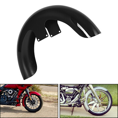 #ad Painted Black 21quot; Wrap Front Fender For Harley Davidson Touring Custom Baggers $89.50