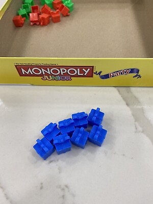 Monopoly Junior Party Board Game Replacement Pieces Parts 8 Blue PRESENT TOKENS $12.99