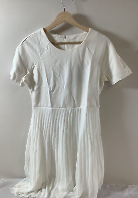 #ad NWT WOOSEA Women Elegant Pleated Short Sleeves Cocktail Party Swing Dress LARGE $6.41