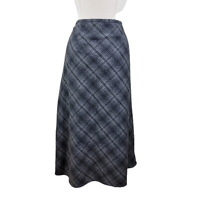 Eddie Bauer Skirt Size 10 Long Wool Dark Academia Royal Core Midi Modest Plaid $41.99