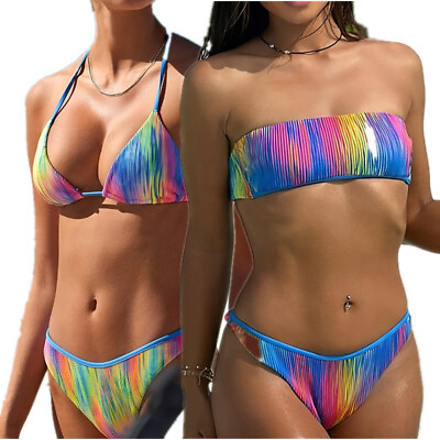 #ad Sexy Bikini Set for Women Girls Micro Lace up Thong Swimwear Swimsuit Push Up $22.60