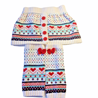 #ad Knit Skirt Knit Leggings White Red Green Hearts Toddler Girl 18 Months Pull On $11.99