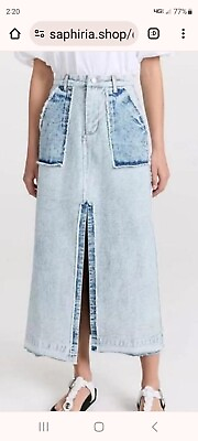 #ad Chic Split Color Patchwork Denim Skirt $88.49
