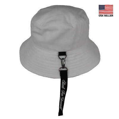 Cotton Bucket Hat Key Fob Decor Hiking Fishing Beach Sun Casual HipHop Women Men $12.99