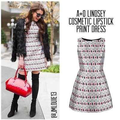 #ad Alice Olivia Lindsey Lipstick Fit amp; Flare Mini Cocktail Dress Size 6 $195.00