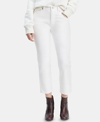 Levis Junior Girls 501® Crop Straight leg Jeans White 24 $44.95