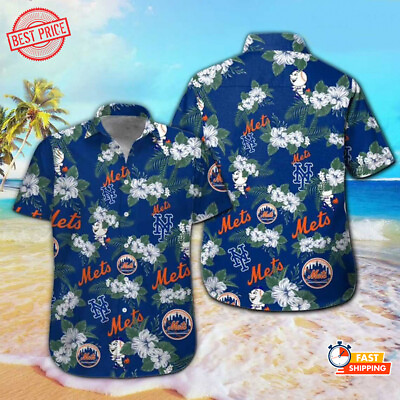 New York Mets Hawaiian Beach Shirt Button Down Shirt Short Sleeve For Fan $32.99