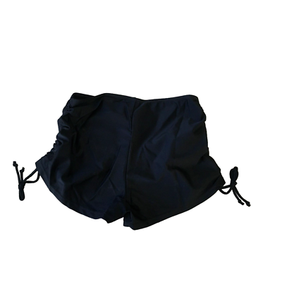 #ad Shein women’s black Swim Basics Drawstring Side Bikini Bottom. Size: 6 M $11.95