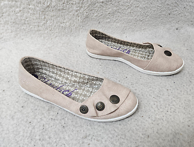 #ad Blowfish Malibu Women Loafers 8.5 Beige Synthetic Slip On Comfort Flat Shoes $18.99