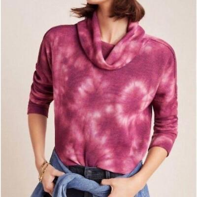 #ad Anthropologie l Ainsley Waffle Knit Tie Dye Turtleneck Thermal Top XS $28.00