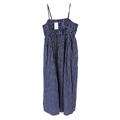 #ad A New Day Womens Size XXL Midi Dress Spaghetti Strap Smocked Stripe Blue $6.99