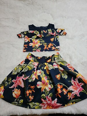 #ad Beautees Girl#x27;s 2 Pc. Tank Top amp; Floral Skirt Set. Size 7 $20.00