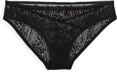 #ad Calvin Klein Underwear 286487 Women CK Wave Lace Bikini Panties Black Size XS $27.20