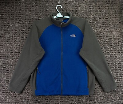 #ad The North Face Jacket Mens 2XL Blue Gray Fleece Full Zip Hiking Outdoor Gorpcore $28.99