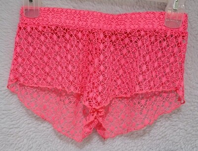 #ad Shorts Cover Up Size S OR M OR L Womens Pink Swim Crochet $21.84