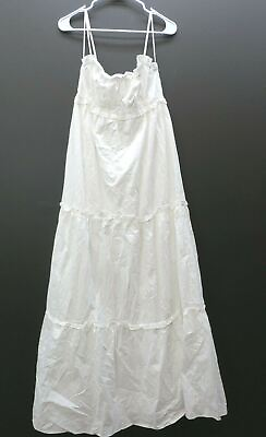 Fashion Nova Womens White Simple Bliss Spaghetti Strap Cotton Maxi Dress XL $35.99