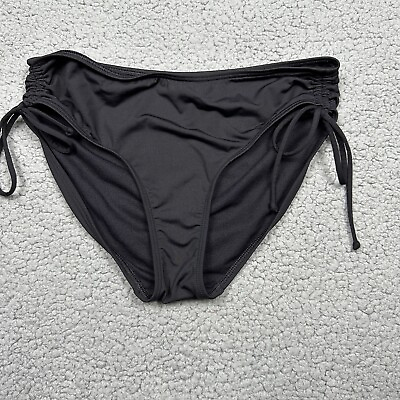 #ad Athleta Swim Bottoms Womens Small Bikini Cinch Side Tie Black Full Coverage $17.95