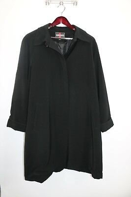 Preston amp; York Coat Jacket Womens 12 100% Wool Coat Black Dillards Light Weight $24.99
