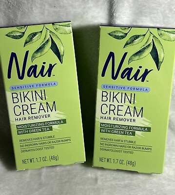#ad NAIR Bikini Cream with Green Tea Sensitive Formula Lot Of 2 $9.99