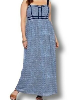 TORRID Women#x27;s Plus Maxi Blue Chiffon Dress Size 18 $40.00