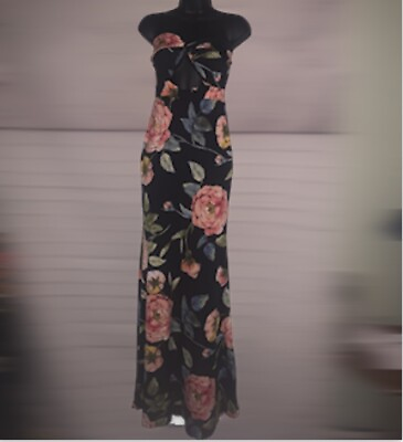 #ad Women Floral Halter Cutout Long Dress Size Medium $55.00