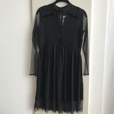 #ad ZARA NEW Sheath Dress Lace and Mesh Size Medium $22.55