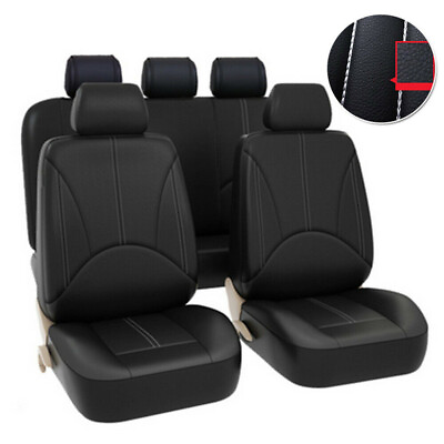 Car 5 Seat Covers Full Set Waterproof Leather Universal for Auto Sedan SUV Truck $31.98