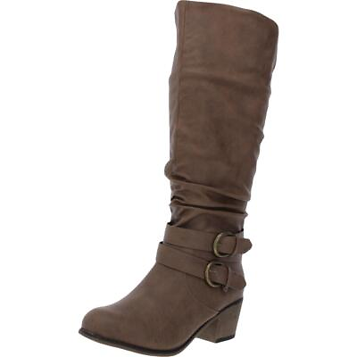 #ad Journee Collection Womens Late Faux Leather Knee High Boots Shoes BHFO 9464 $30.99