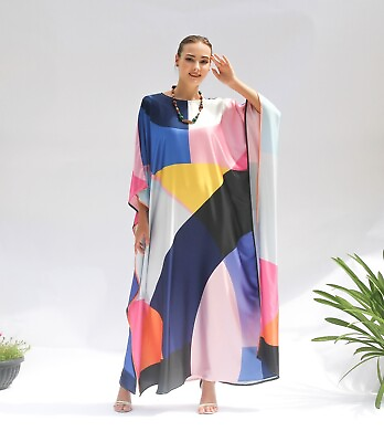 #ad Multicolor Kaftan For women Maxi Beach Cover up for Women USA UK Casual Kaftan $46.40